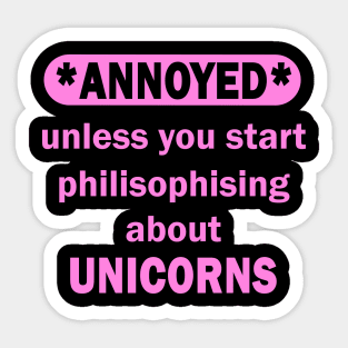 Unicorn Women Girls Glitter Quote Gift Sticker